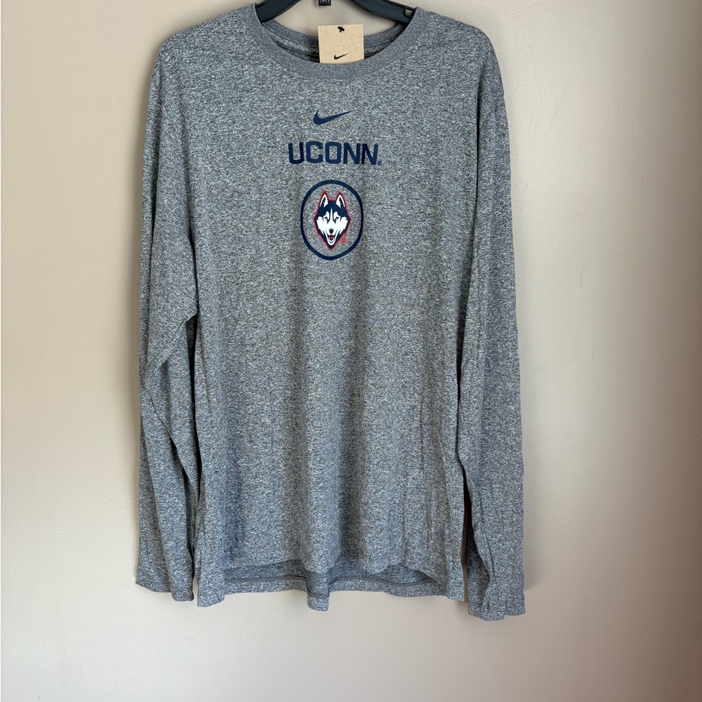 Nike Gray UConn Long Sleeve Tee